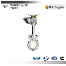 electrically actuated knife gate valves